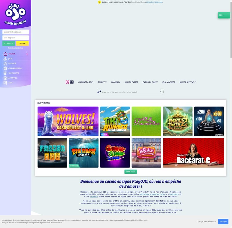 Les bonus de bienvenue chez PlayOjo expliqués - aperçu